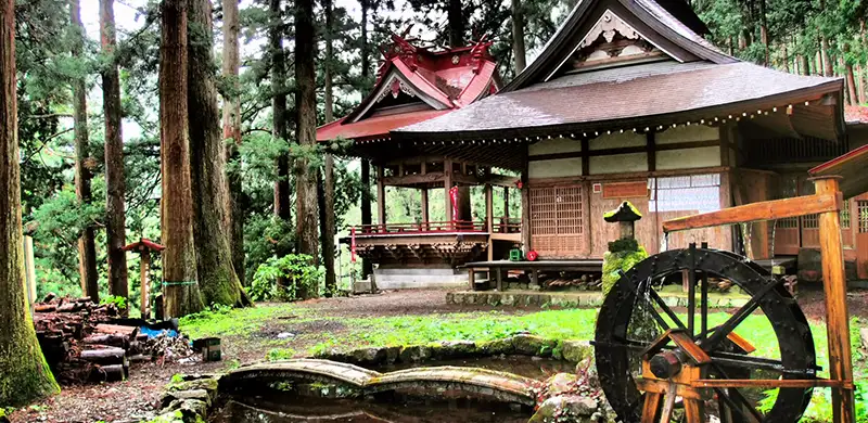 Private scenic and cultural tour in rural Yamanashi Japan with shrine and forest setting